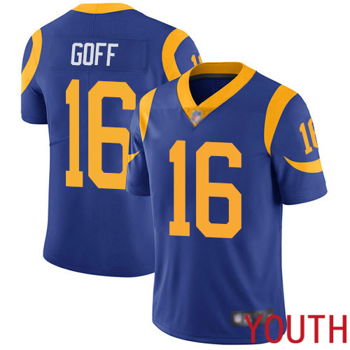 Los Angeles Rams Limited Royal Blue Youth Jared Goff Alternate Jersey NFL Football #16 Vapor Untouchable->->Youth Jersey